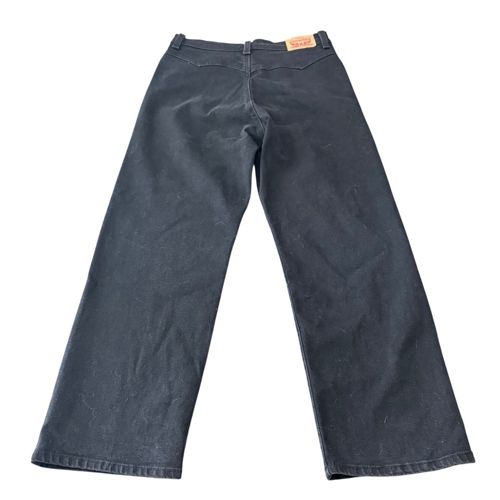 Levis Ribcage Straight Ankle Jeans Womens 29 Black High Rise Cotton Denim Crop - Picture 4 of 6